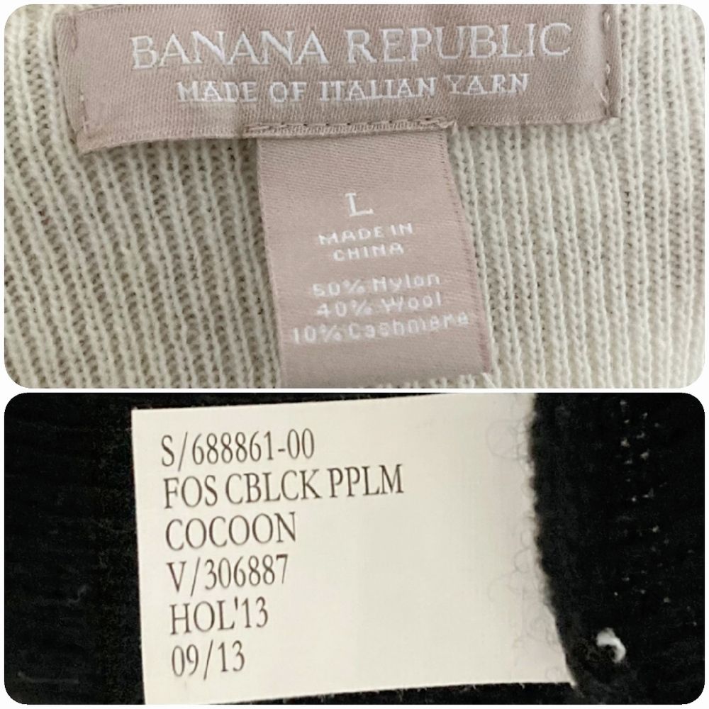Banana Republic Cashmere wool blend V neck peplum sweater L minimalist feminine - Picture 14 of 15